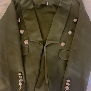 Women’s blazer and pants army green